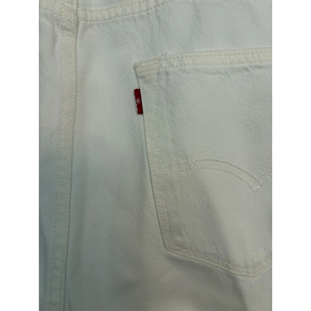 Vintage Levis 501 Original Fit‎ White Denim Jeans  36x34 Button Fly Straight Leg